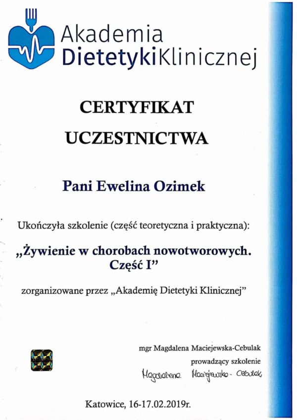 Certyfikat Nowotowory